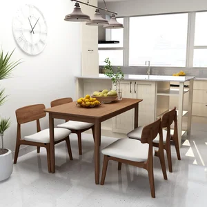 Bộ Bàn Ăn 4 Ghế Gỗ MILAN 901 (1m25)